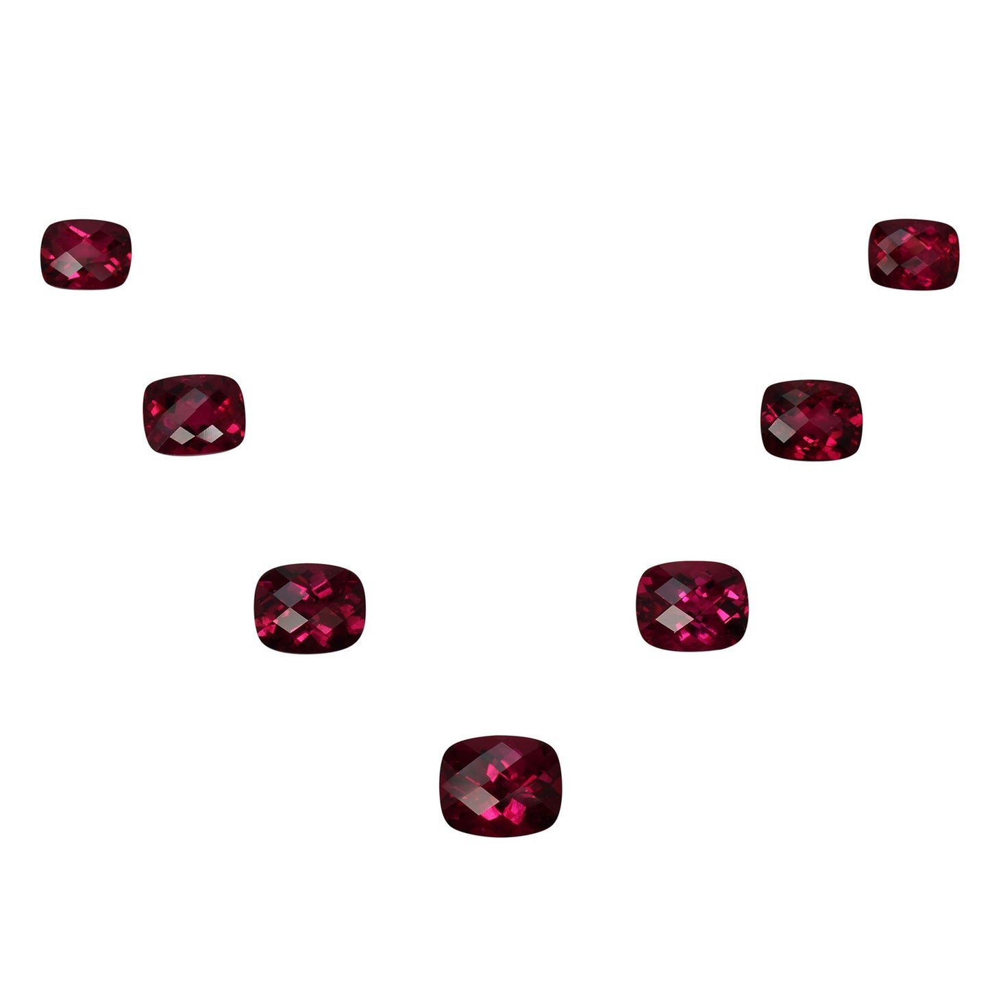 9x7mm Cushion Reddish Color Rubellite Suite