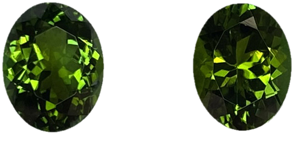 9x7mm Oval Mint Green Tourmaline Pair