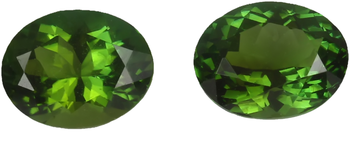 9x7mm Oval Mint Green Tourmaline Pair