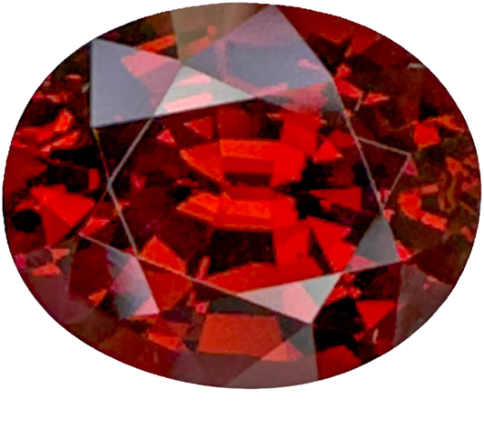 6.48ct Oval Deep Orange-Red Malaya Garnet
