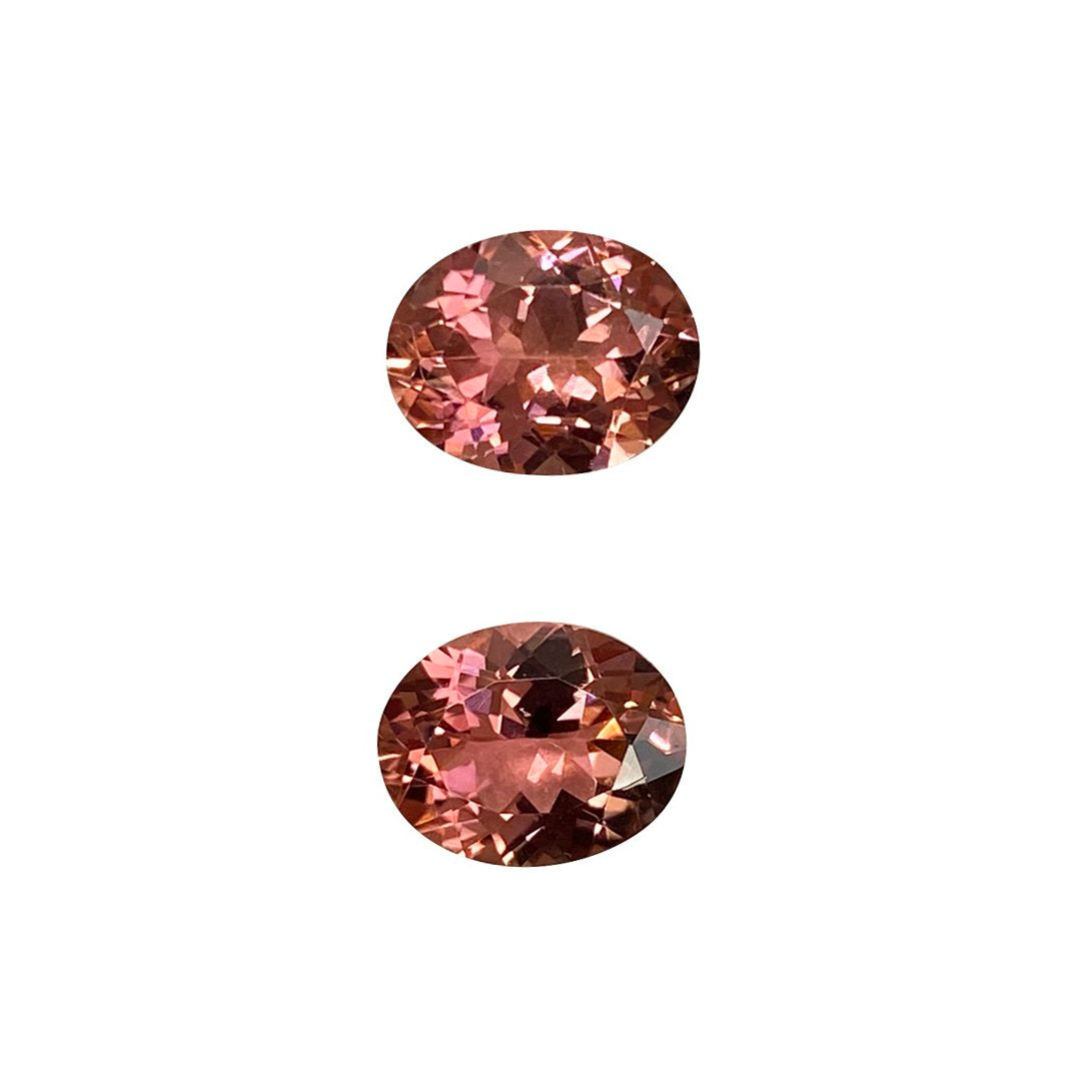 9x7mm Oval Deep Pink Tourmaline Pair