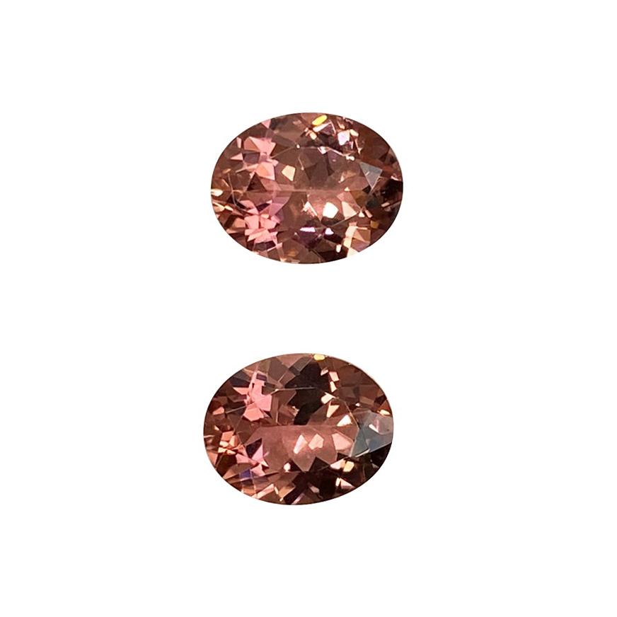 9x7mm Oval Deep Pink Tourmaline Pair