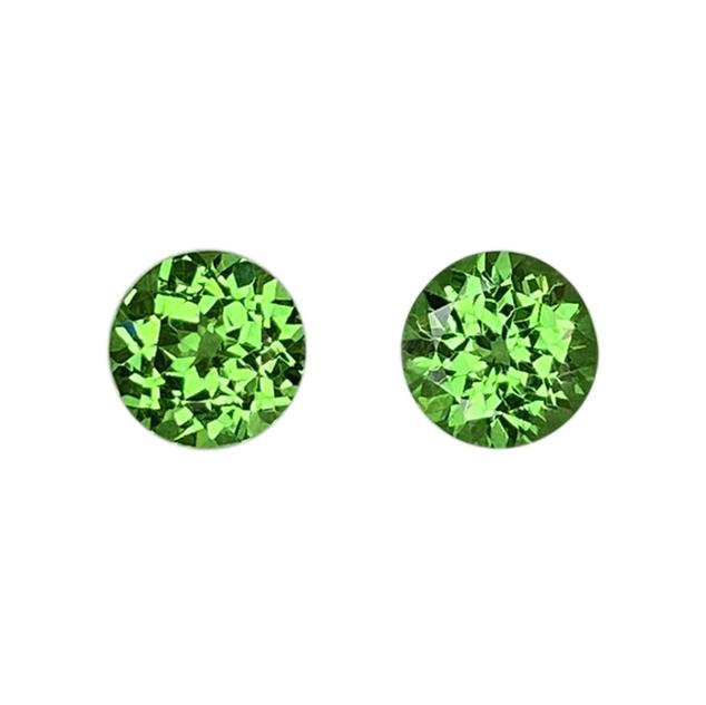 5.8mm Round Bright Green Tsavorite Pair
