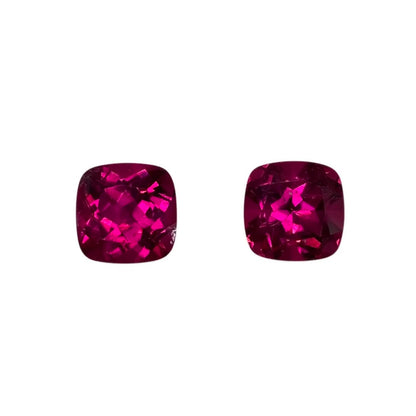 8mm Cushion Fuchsia Color Rubellite Pair