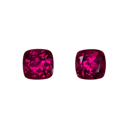 8mm Cushion Fuchsia Color Rubellite Pair