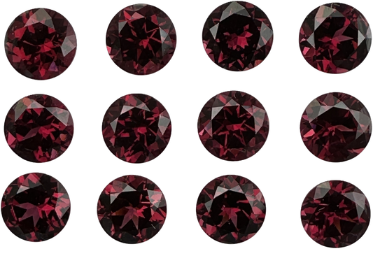 7mm Round Reddish Rhodolite