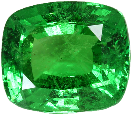 7.67ct Cushion Bright Yellowish Green Tsavorite