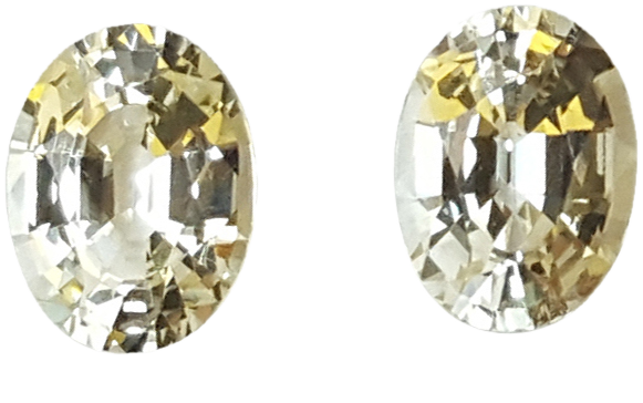 8x6mm Oval Near Colorless Grossular Garnet Pair