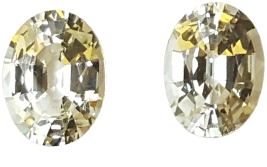 8x6mm Oval Near Colorless Grossular Garnet Pair