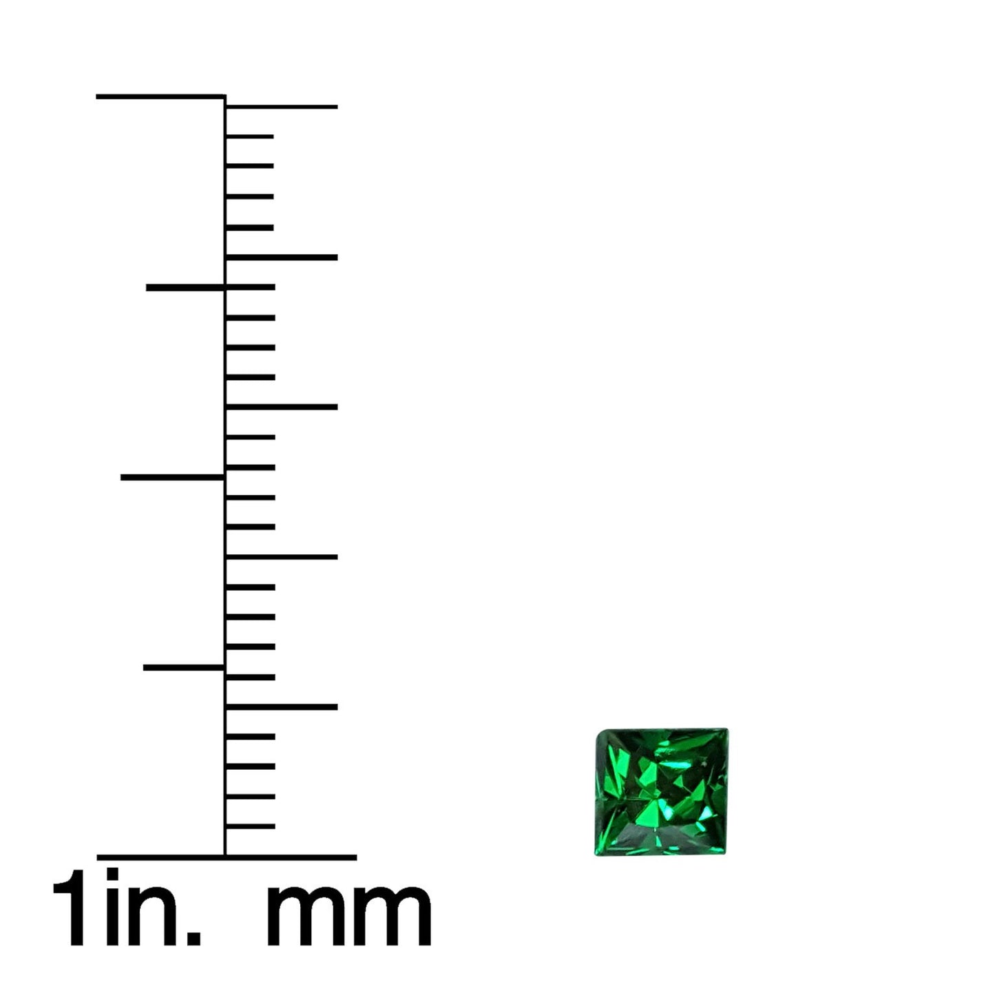 4.25mm Princess Cut Minty Green Tsavorite