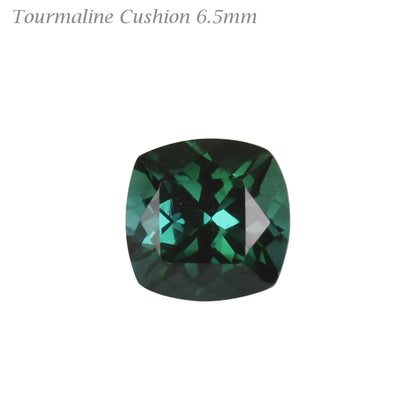 6.5mm Cushion Medium Blue-Green Tourmaline