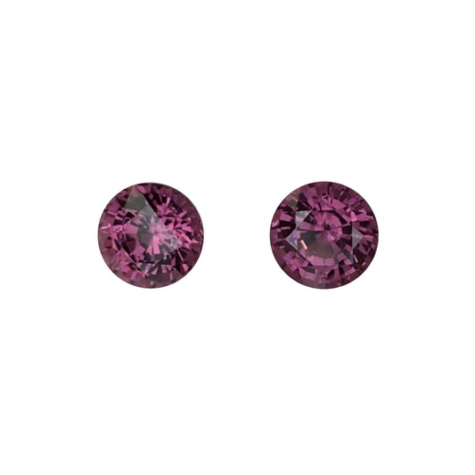 7mm Round Mauve Malaya Garnet Pair