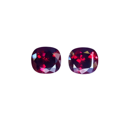 31.6ct Cushion Open Burgundy Rhodolite Pair