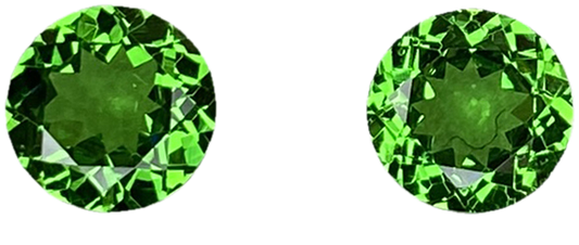 6mm Round Fine Intense Green Tsavorite Pair