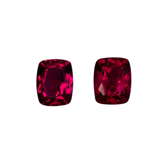 10x8mm Cushion Reddish Color Rubellite Pair