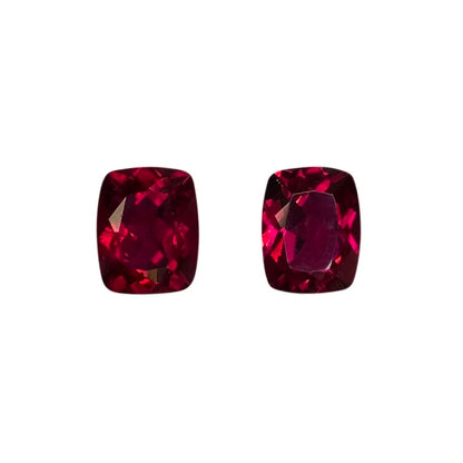 10x8mm Cushion Reddish Color Rubellite Pair