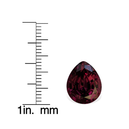 8.1ct Pear Shape Open Burgundy Rhodolite