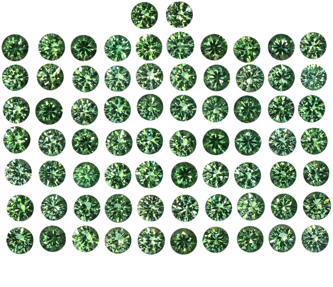 2.2mm Round Bright Green Mint Garnet