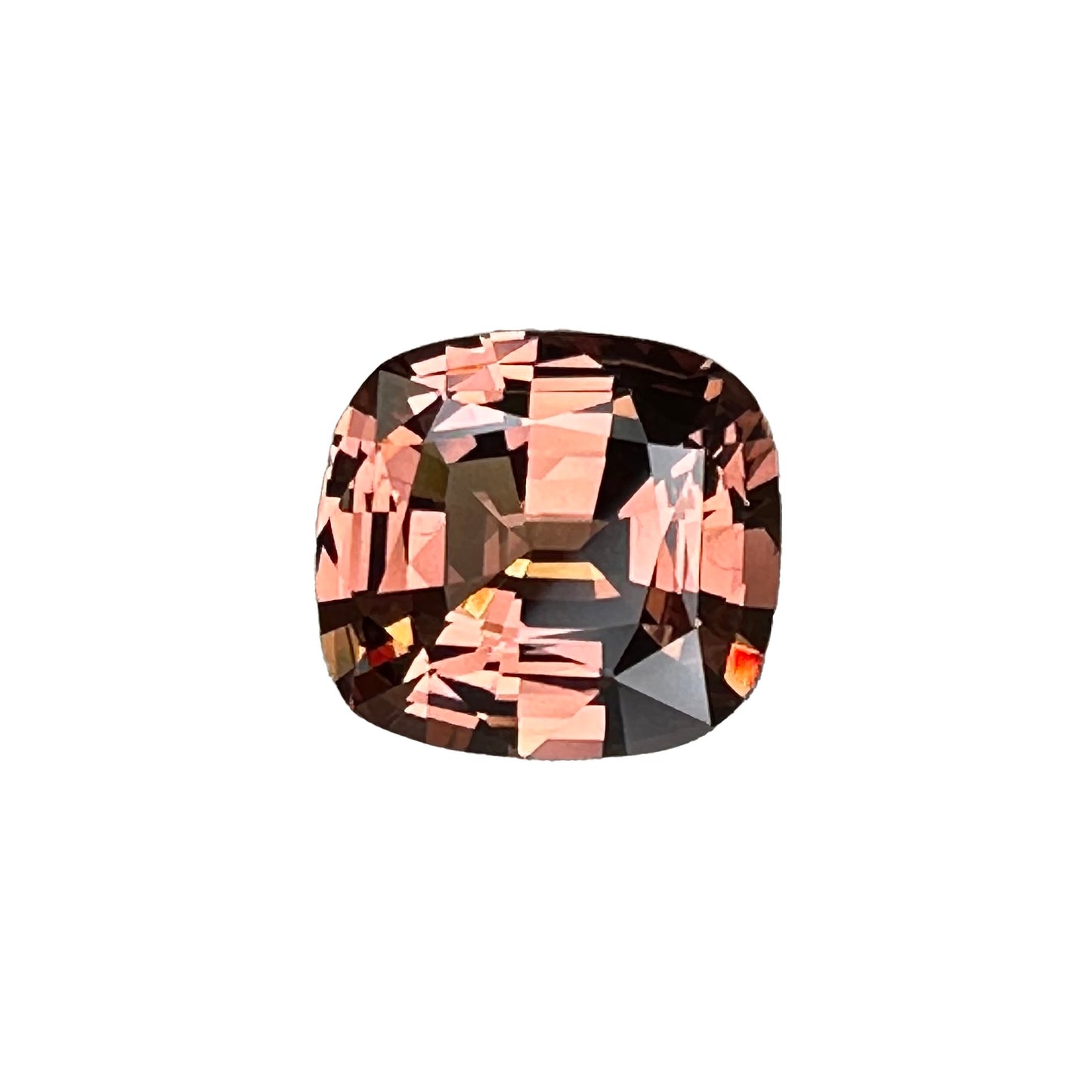 7.74ct Cushion Peach Malaya Garnet
