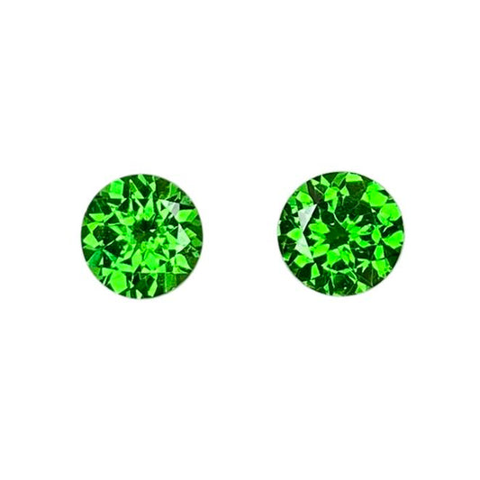 5.8mm Round Fine Intense Green Tsavorite Pair