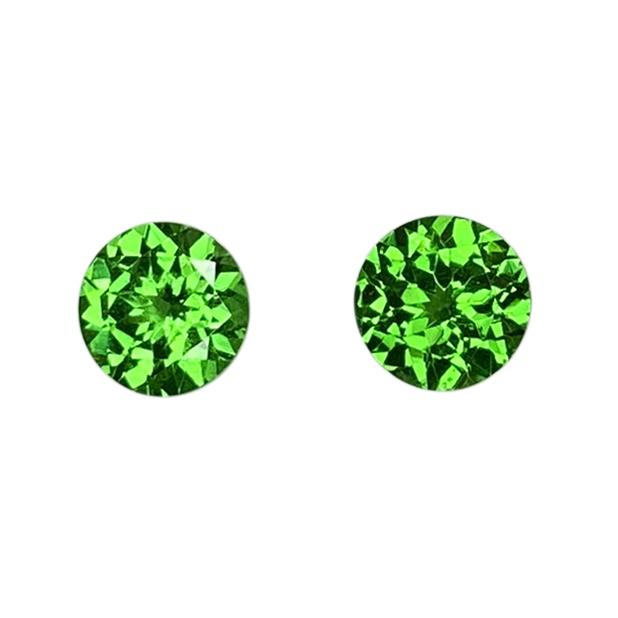 5.8mm Round Fine Intense Green Tsavorite Pair