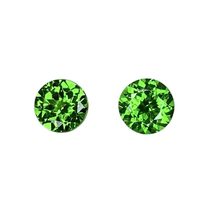 5.75mm Round Bright Green Tsavorite Pair