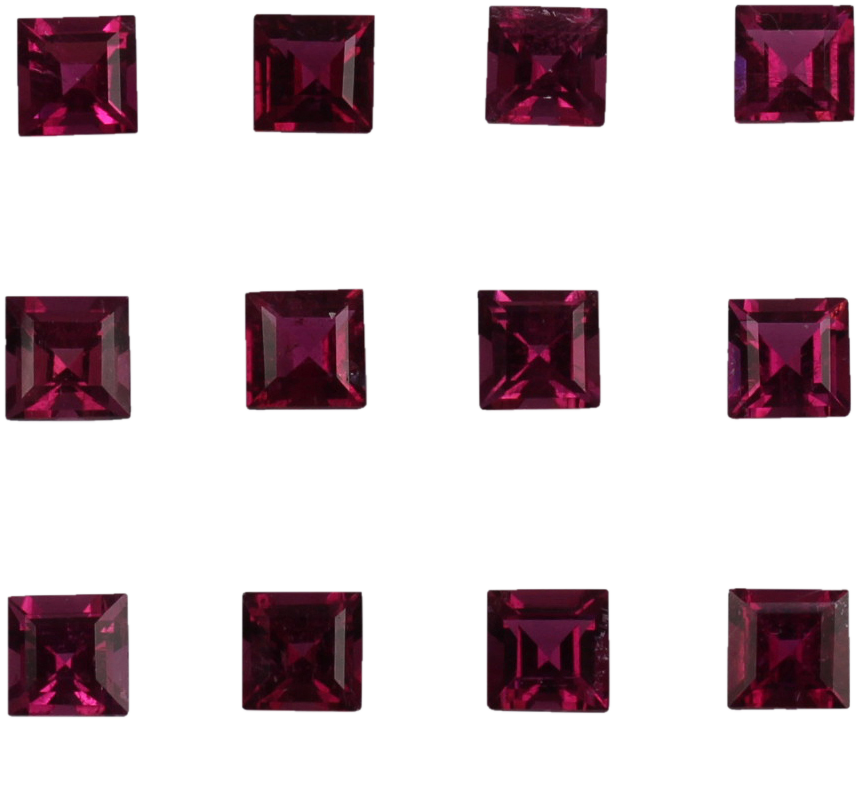5mm Square Rubellite