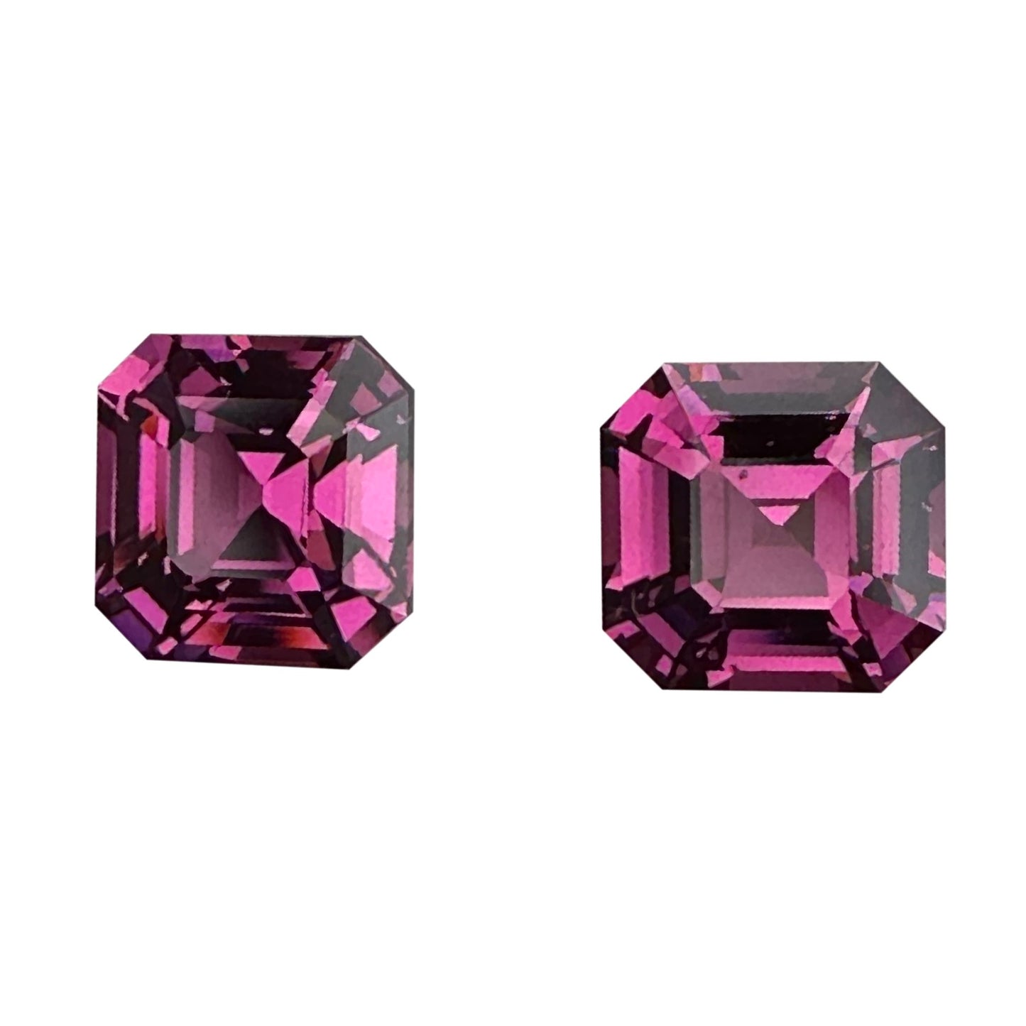 10.44ct Octagon Magenta Rhodolite Pair