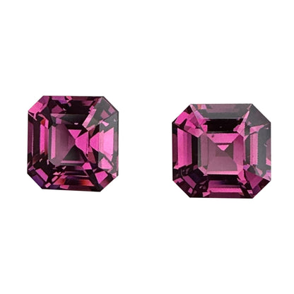 10.44ct Octagon Magenta Rhodolite Pair