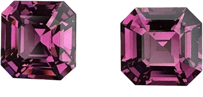 10.44ct Octagon Magenta Rhodolite Pair