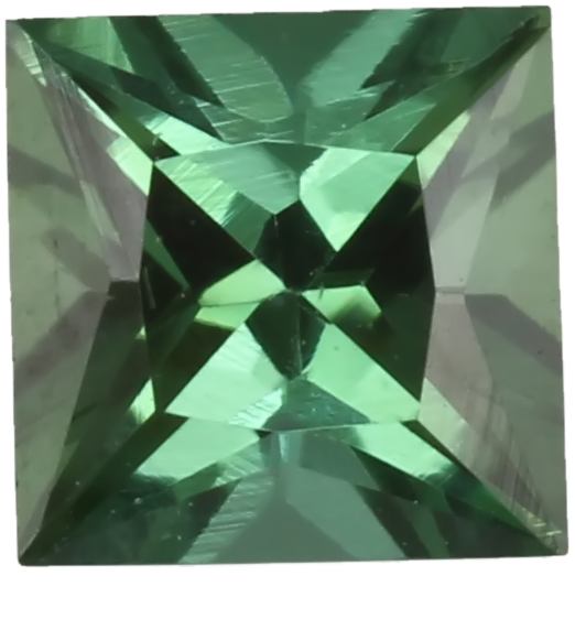 5mm Princess Cut Light Blue Green Tourmaline
