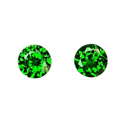 5.7mm Round Deep Saturated Green Tsavorite Pair