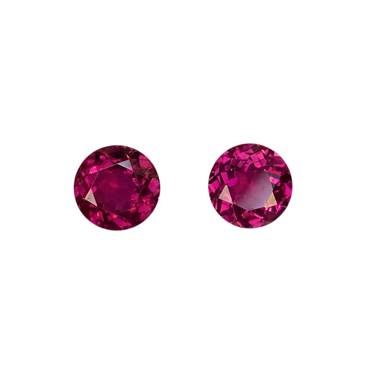 8mm Round Reddish Color Rubellite Pair