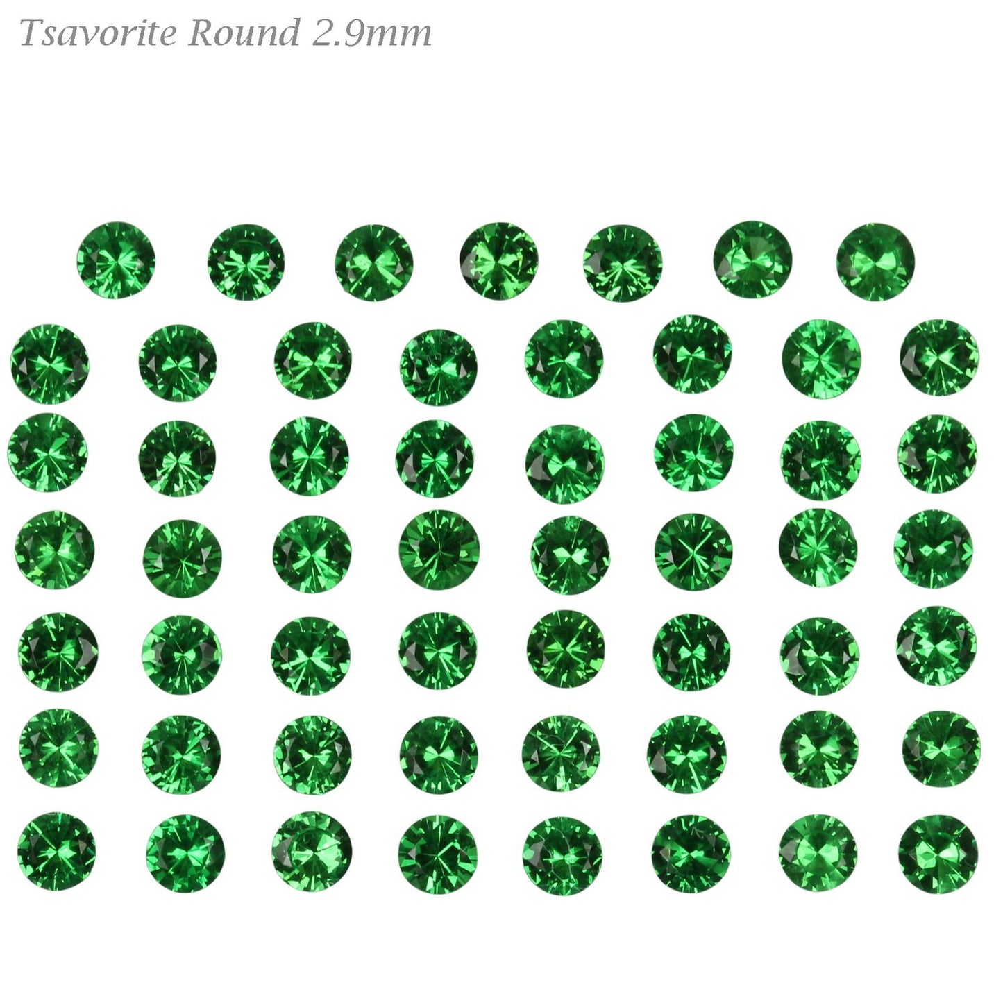 2.9mm Round Bright Green Tsavorite