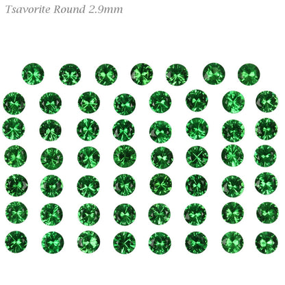 2.9mm Round Bright Green Tsavorite