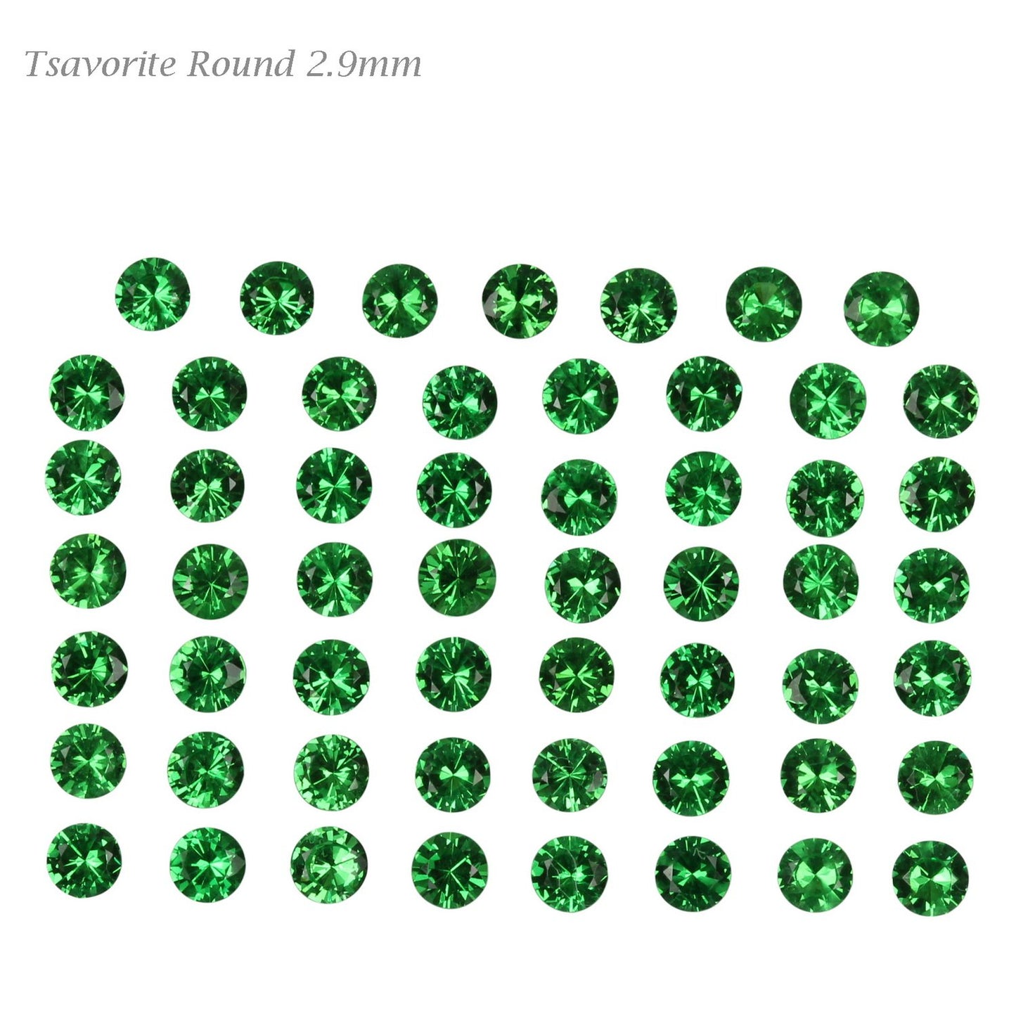 2.9mm Round Bright Green Tsavorite