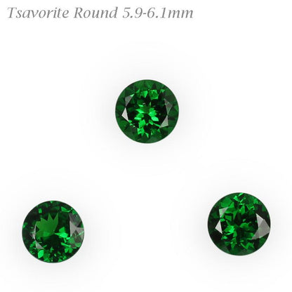 6mm Round Fine Intense Green Tsavorite