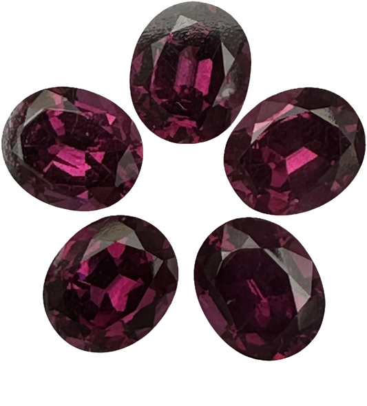 12x10mm Oval Open Burgundy Rhodolite