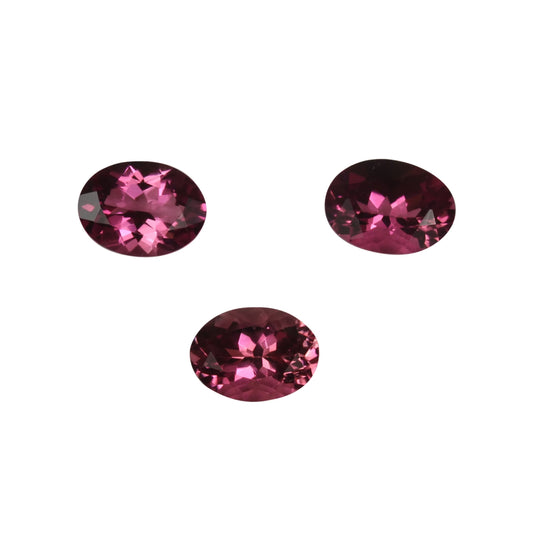 7.5x5.5mm Oval Deep Pink Tourmaline Set