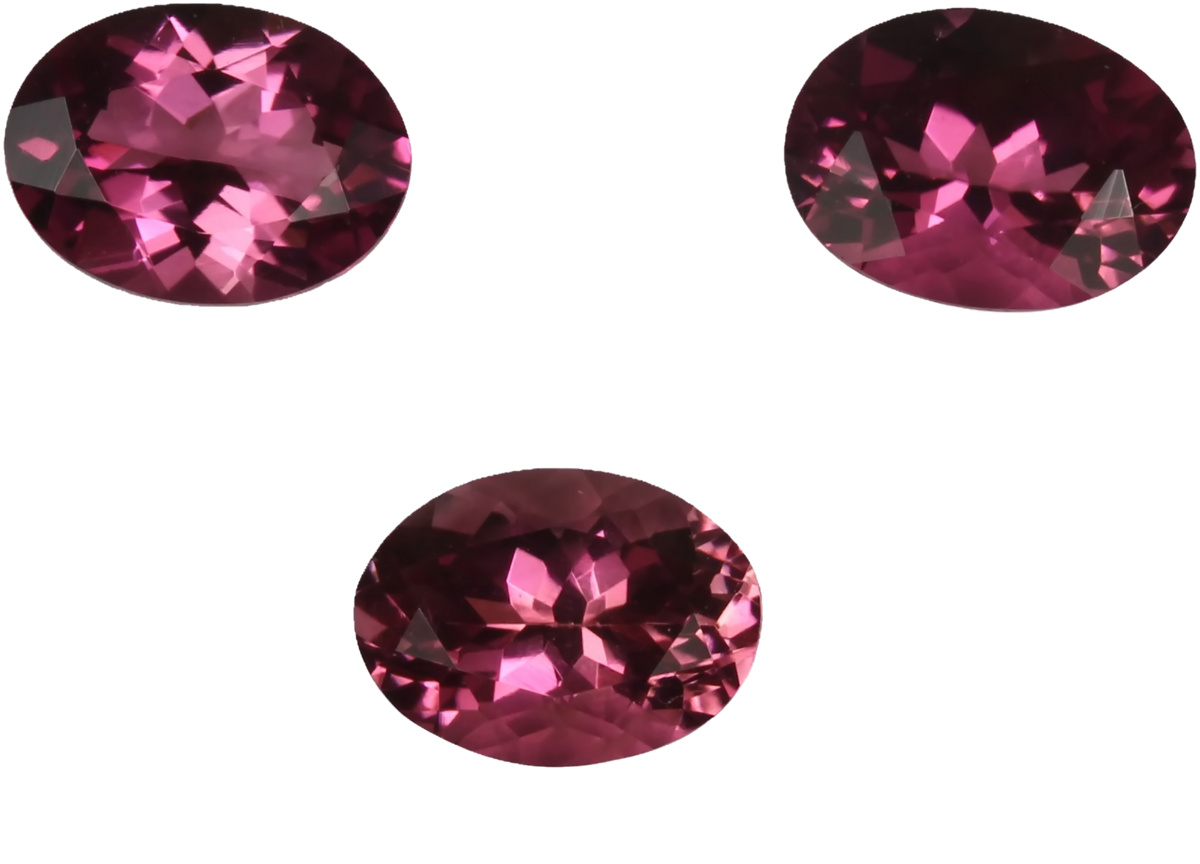 7.5x5.5mm Oval Deep Pink Tourmaline Set