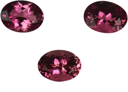 7.5x5.5mm Oval Deep Pink Tourmaline Set