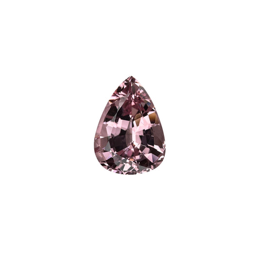 3.85ct Pear Shape Light Peach Malaya Garnet