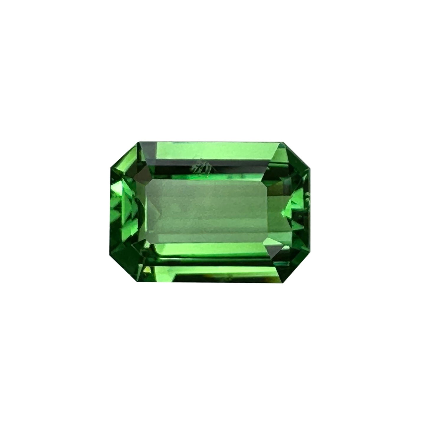2.05ct Emerald Cut Bright Yellowish Green Tsavorite