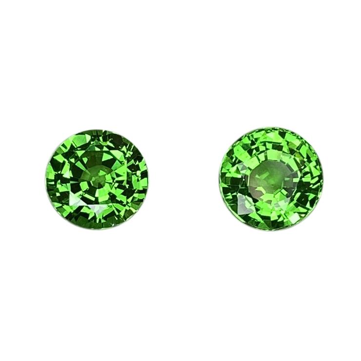 5.75mm Round Fine Intense Green Tsavorite Pair