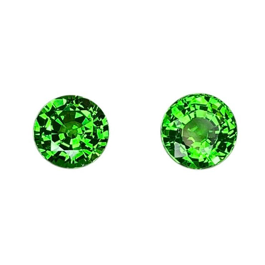5.75mm Round Fine Intense Green Tsavorite Pair
