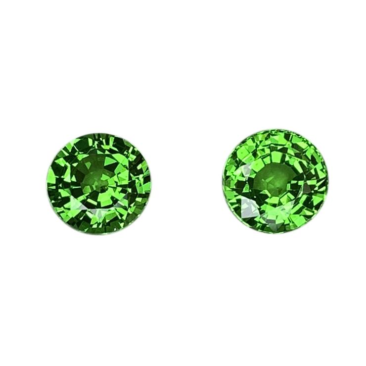 5.75mm Round Fine Intense Green Tsavorite Pair