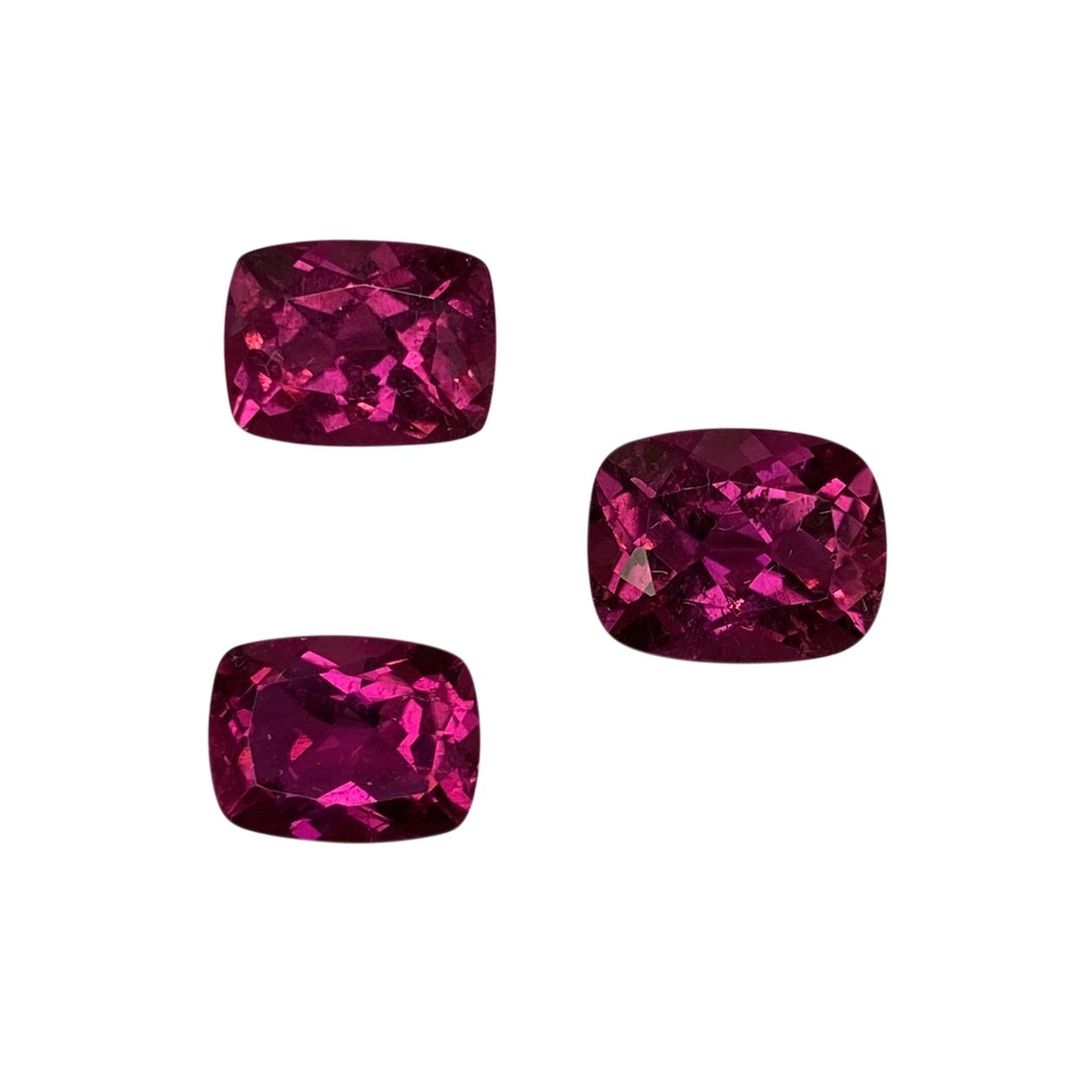 10x8mm Cushion Rubellite Set