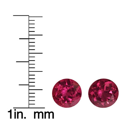 8mm Round AA Color Rubellite Pair