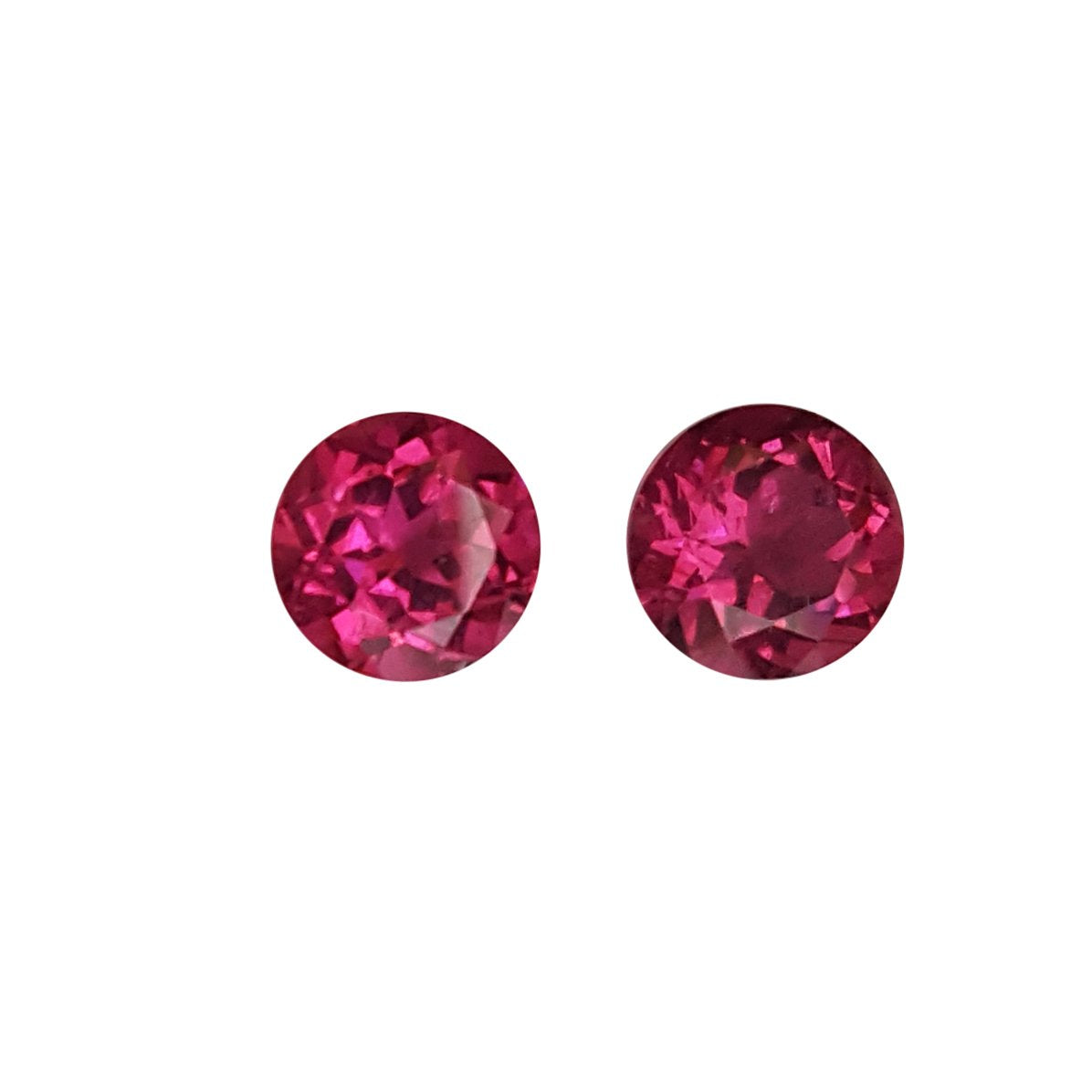 8mm Round AA Color Rubellite Pair