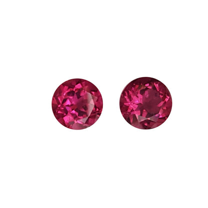 8mm Round AA Color Rubellite Pair